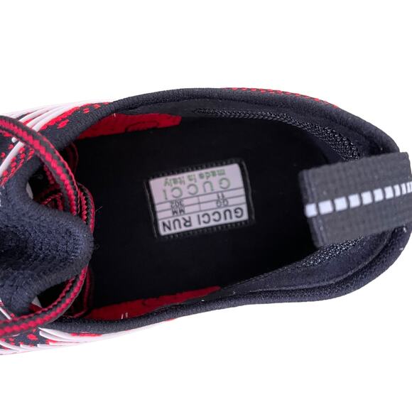 GUCCI Men's GG Run Sneakers Technical Knit 680900 Red Black Gray Sz 11 US 11.5 - Picture 14 of 16